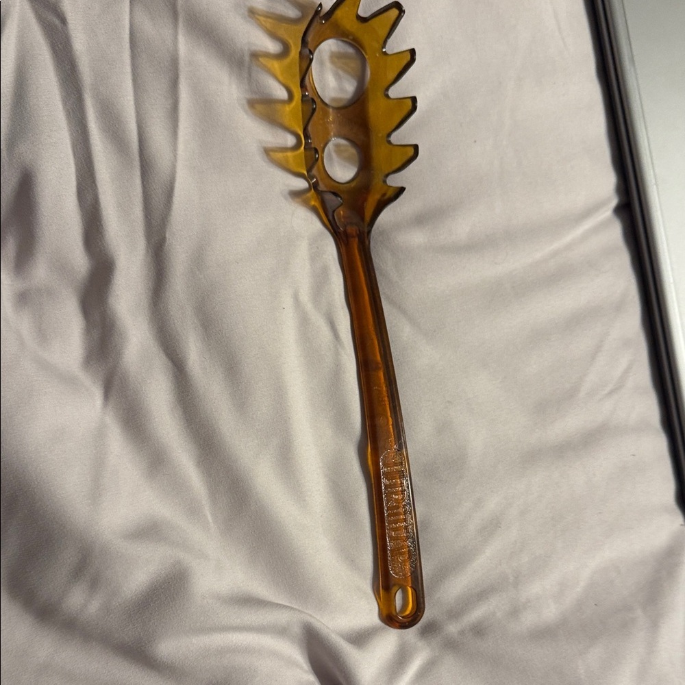 Vintage Ultratemp Amber Pasta Server